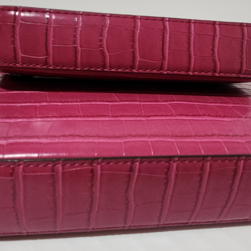 DKNY Lexi Double Crossbody Bag Women's One Size Pink Top Zip Closure Logo Plaque - Picture 5 of 9